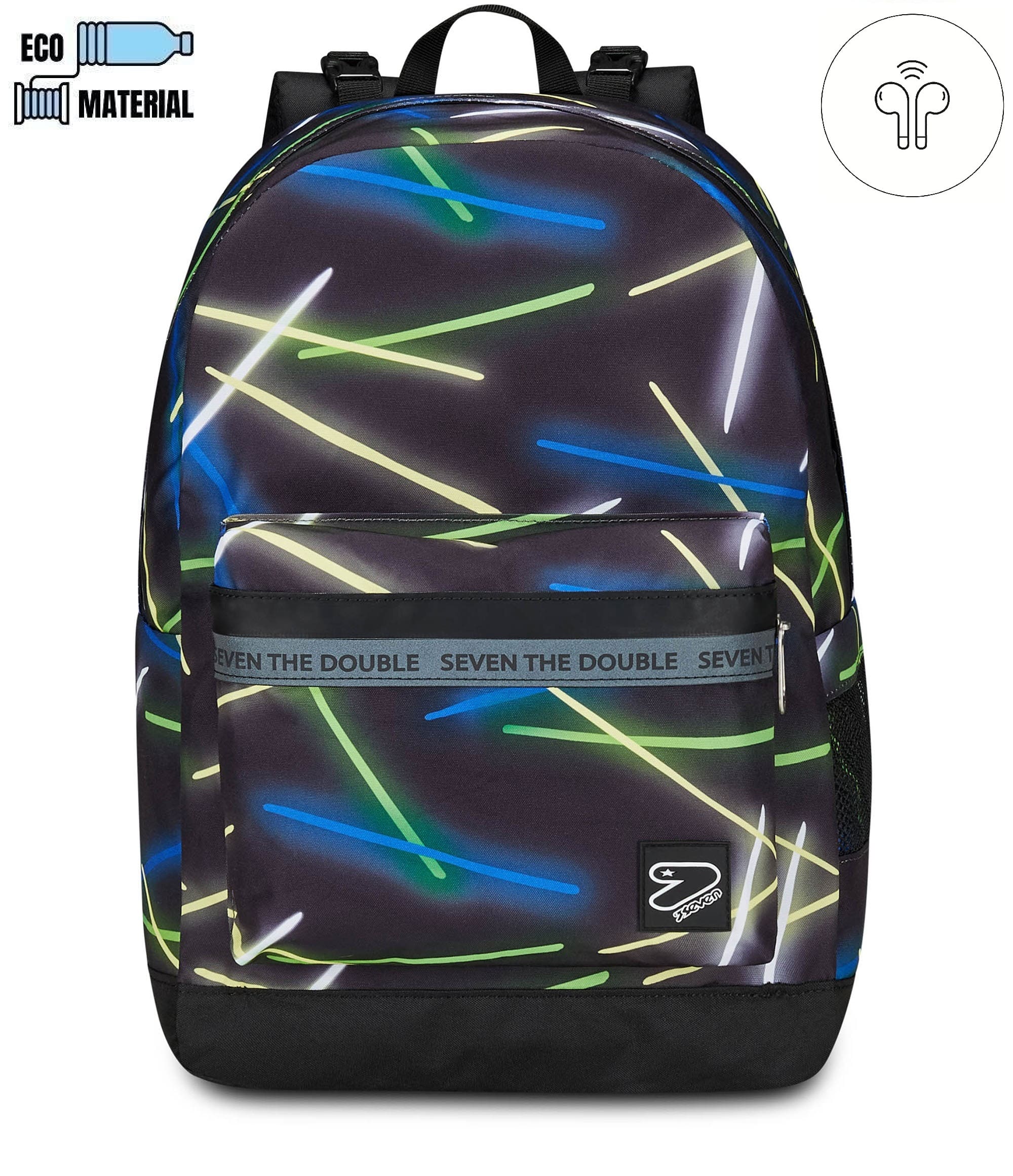 Seven® THE DOUBLE SIDEGLASS REVERSIBLE BACKPACK WITH WIRELESS EARPHO