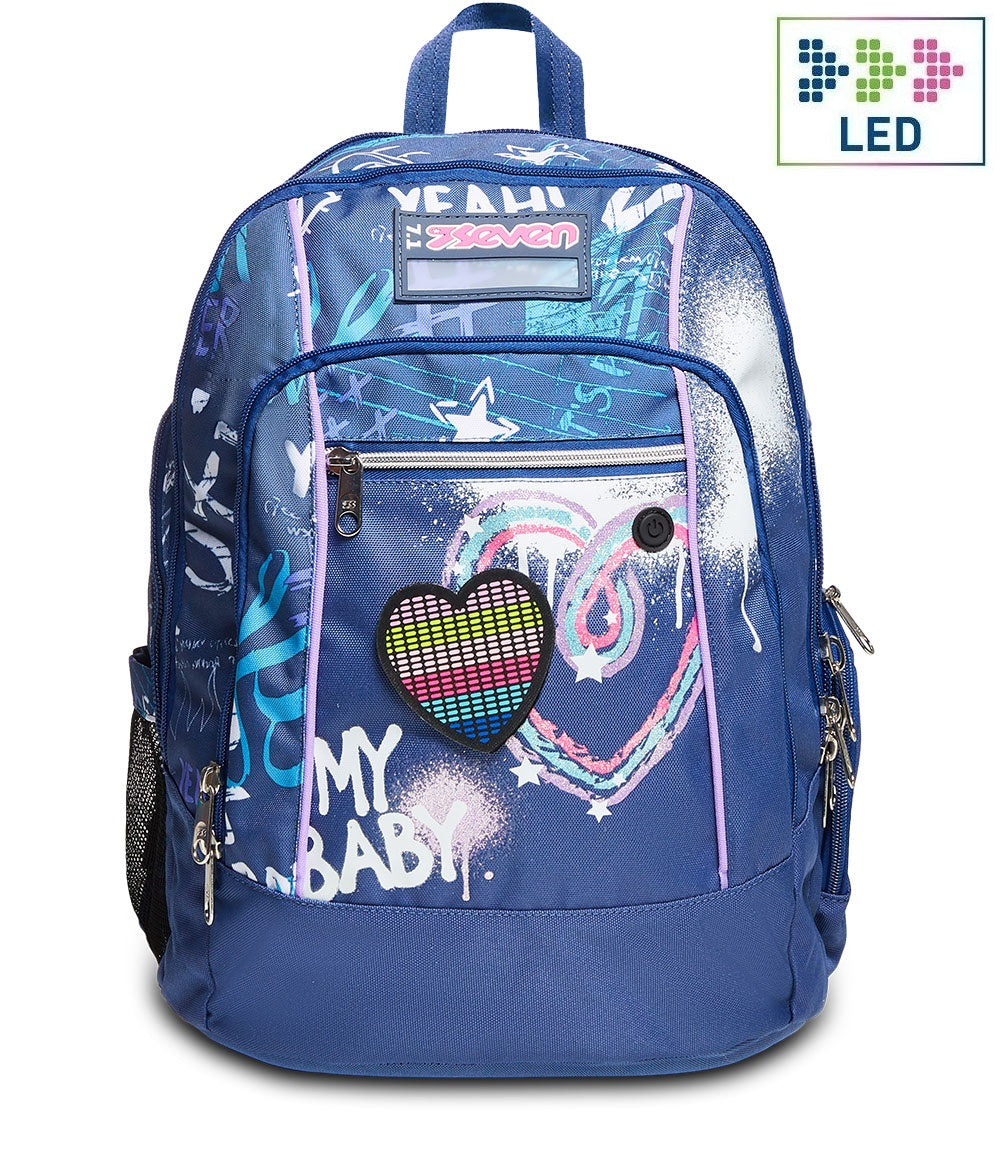 Zaini Seven Seven Cuore Luminoso Seven Zaino Cuore Trolley Seven