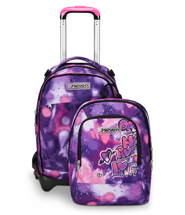 SJ Gang Trolley Scuola Jack 3 Ruote, Rosa, Sphere Full Girl, 3 in 1, Triplo Uso, Zaino Con Carrello Sganciabile, Tasca Porta Borraccia e Crossover System, Zaino Scuola Viaggio, Bambina Ragazza SJ Gang Trolley Scuola Jack 3 Ruote, Rosa, Sphere Full Girl, 3 in 1, Triplo Uso, Zaino Con Carrello Sganciabile, Tasca Porta Borraccia e Crossover System, Zaino Scuola Viaggio, Bambina Ragazza