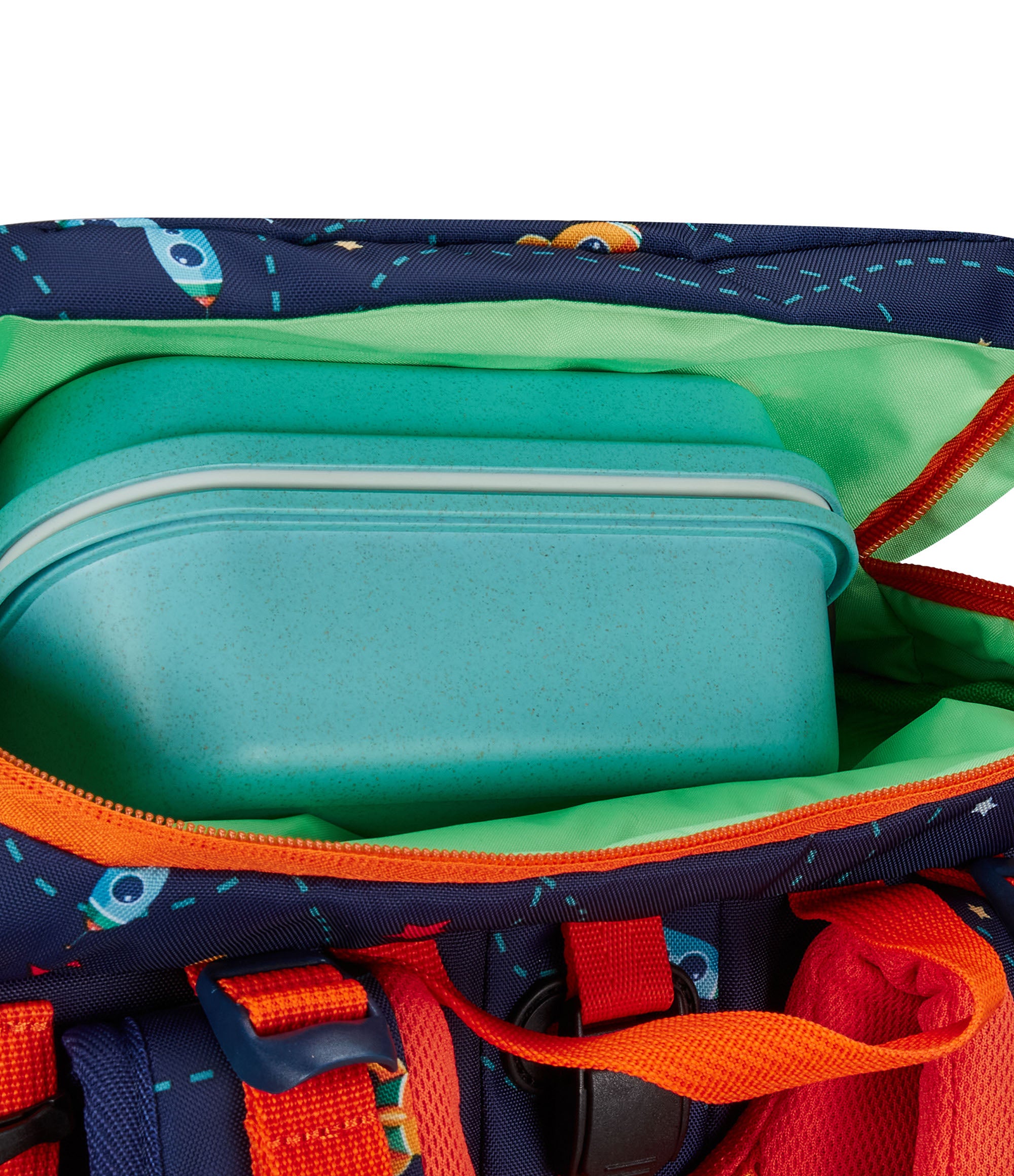Zaino Righe Arancioni E Blu Per Bambini E Bambine – Impermeabile, 40x28x15 Cm, Leggero