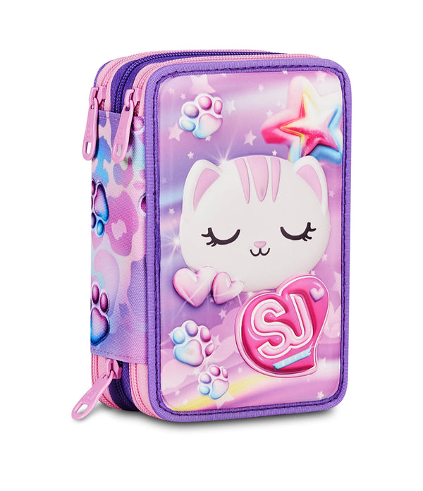 3 ZIP + 3D PENCIL CASE - GLOWCAT - Default Title