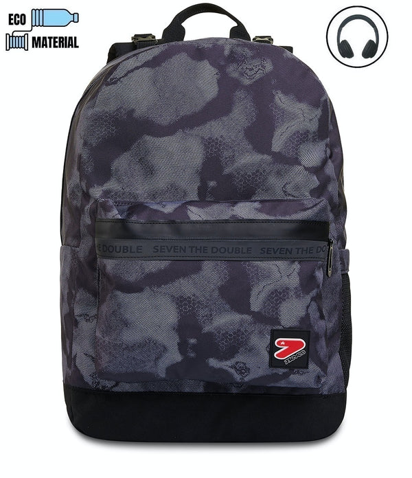 Seven® THE DOUBLE BACKPACK with HEADPHONES - SMOKED CAMO - Default Title