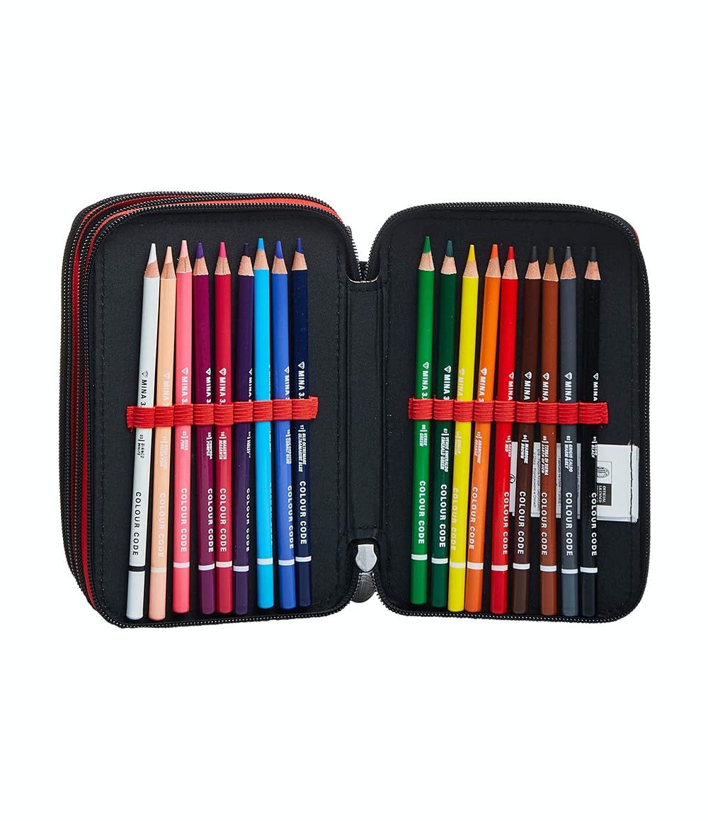 Hipiwe Astuccio Multistrato Grande Capacità, 72 Slot Per Matite, In Tessuto Oxford, Con Maniglia, Rosso, Per Artisti E Studenti